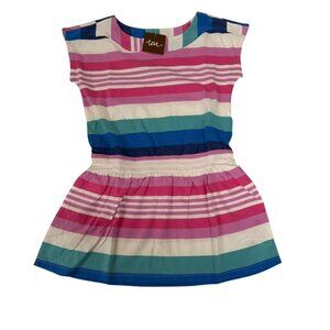 NWT Tea Collection Striped Dress Pink Size 4